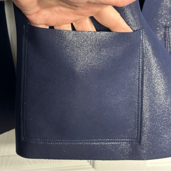 Conbipel open front jacket, navy, sparkly, sz 44 (M-L), new, Italy - Picture 11 of 14